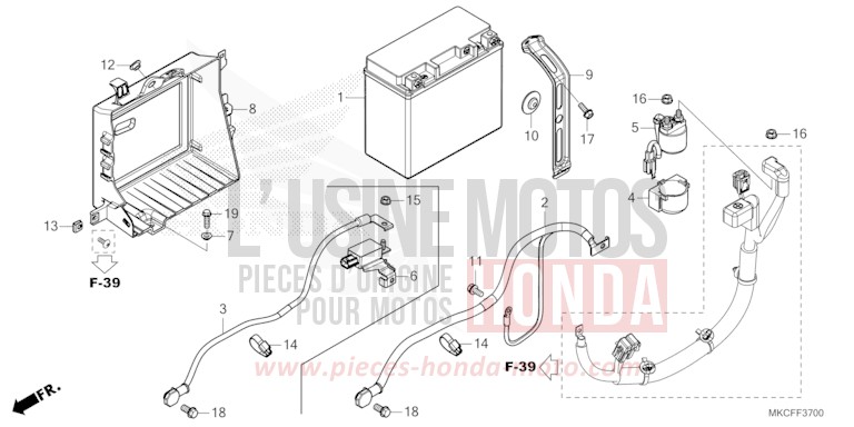 BATTERY for GL1800 PEARL GLARE WHITE (NHB53) from 2022