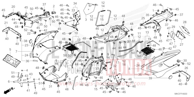 COWL for GL1800 PEARL GLARE WHITE (NHB53) from 2022