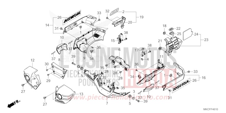 ENGINE COVER for GL1800 PEARL GLARE WHITE (NHB53) from 2022
