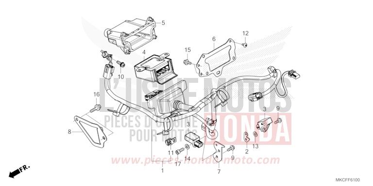 AIRBAG HARNESS for GL1800 PEARL GLARE WHITE (NHB53) from 2022
