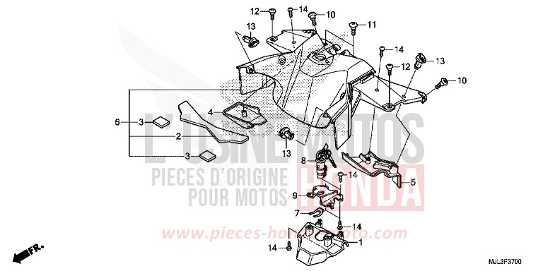 CENTER COVER for NC750XD GRAPHITE BLACK (NHB01) from 2014