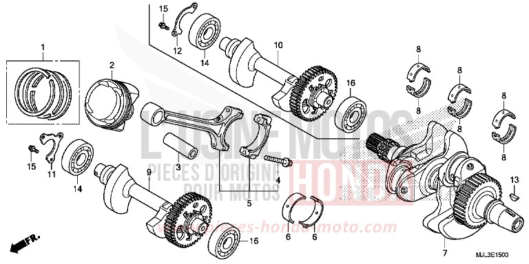 CRANKSHAFT/PISTON for NC750XD MAT PEARL GLARE WHITE (NHB54) from 2014