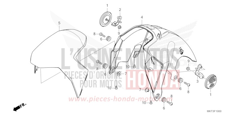 FRONT FENDER for ADV750 MAT BALLISTIC BLACK METALLIC (NHA86) from 2024