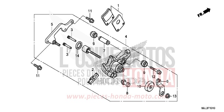 PARKING BRAKE CALIPER for NC750XD MAT PEARL GLARE WHITE (NHB54) from 2014