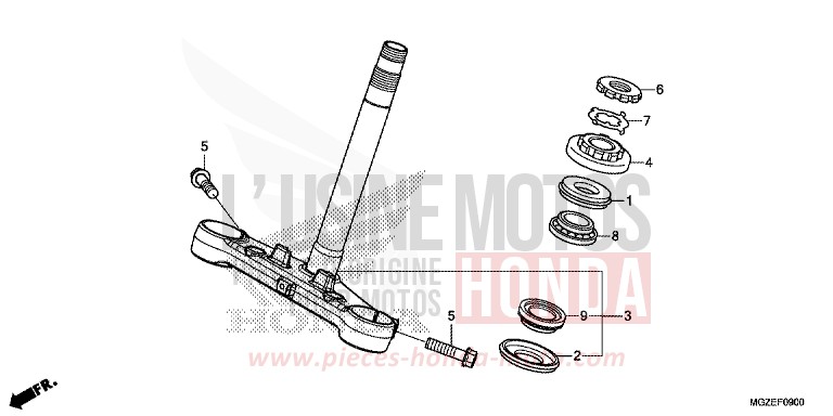 STEERING STEM for CB500F PEARL HIMALAYAS WHITE (NHA87) from 2013