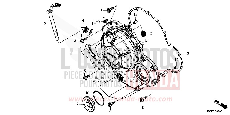 RIGHT CRANKCASE COVER for CB500F CANDY RUBY RED (R4) from 2013