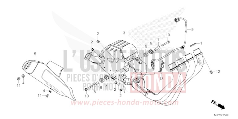 EXHAUST MUFFLER for CBR650R GRAND PRIX RED (R380) from 2022