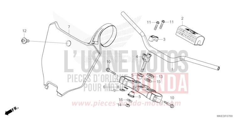 TUYAU DE GUIDON/PONT SUPERIEUR for   from 