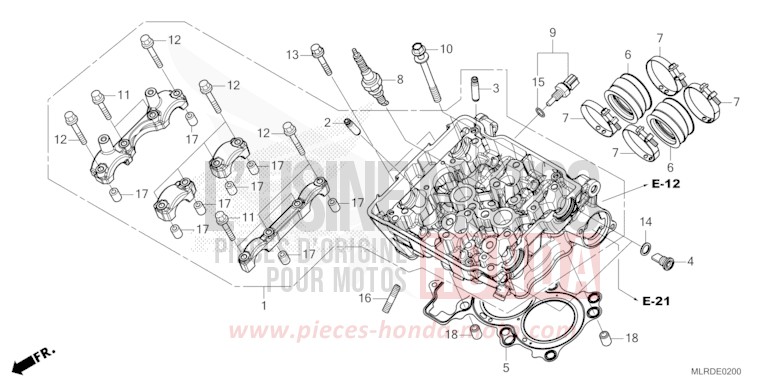 CYLINDER HEAD for NX500 GRAND PRIX RED (R380) from 2024