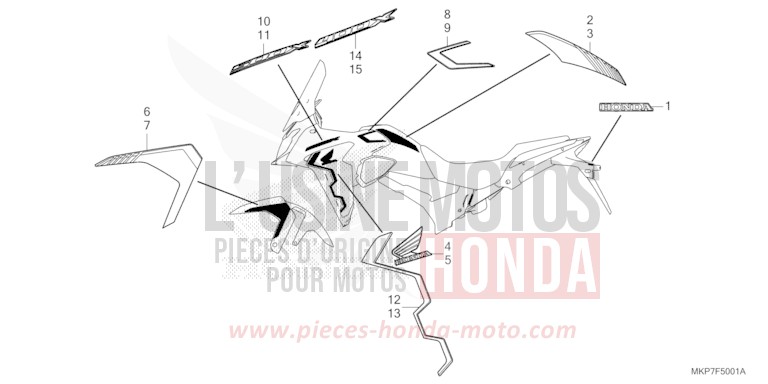 MARQUE/RAYURE (CB400XAN,CB500XAN/P) for CB500X MAT GUNPOWDER BLACK METALLIC (NH436) from 2022