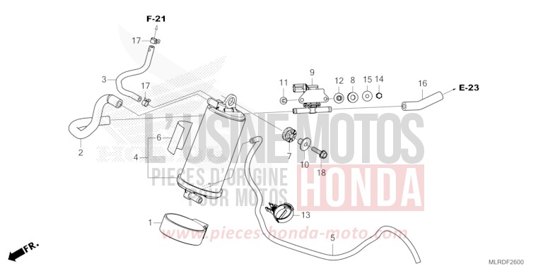 CANISTER for NX500 GRAND PRIX RED (R380) from 2024