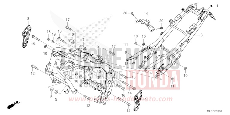 FRAME BODY for NX500 GRAND PRIX RED (R380) from 2024