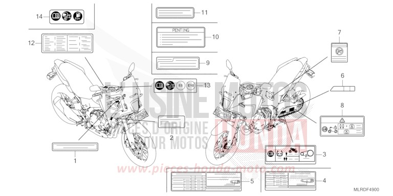 CAUTION LABEL for NX500 GRAND PRIX RED (R380) from 2024
