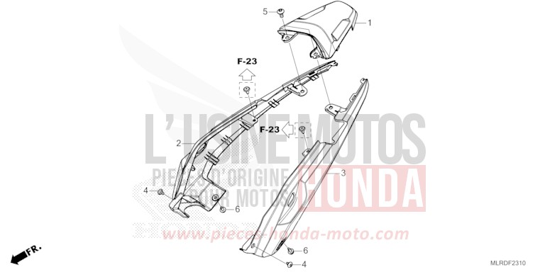 REAR COWL for NX500 PEARL HORIZON WHITE (NHB61) from 2024