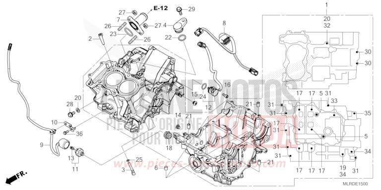 CRANKCASE for NX500 MAT GUNPOWDER BLACK METALLIC (NH436) from 2024