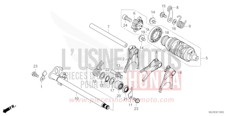 GEARSHIFT DRUM for NX500 MAT GUNPOWDER BLACK METALLIC (NH436) from 2024