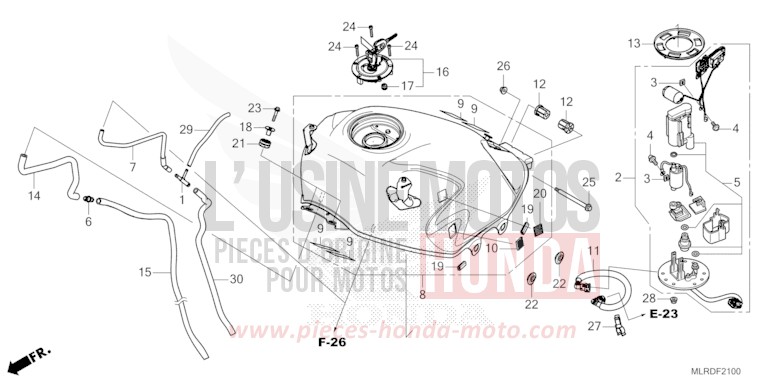 FUEL TANK/FUEL PUMP for NX500 MAT GUNPOWDER BLACK METALLIC (NH436) from 2024