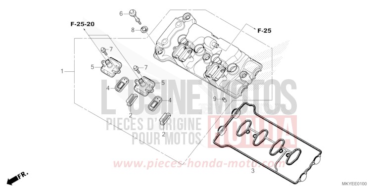 CYLINDER HEAD COVER for CB650R PEARL SMOKY GRAY (NHC53) from 2024