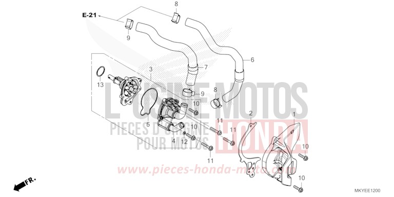 WATER PUMP for CB650R PEARL SMOKY GRAY (NHC53) from 2024