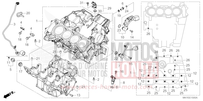 CRANKCASE for CB650R CANDY CHROMOSPHERE RED (R381) from 2024