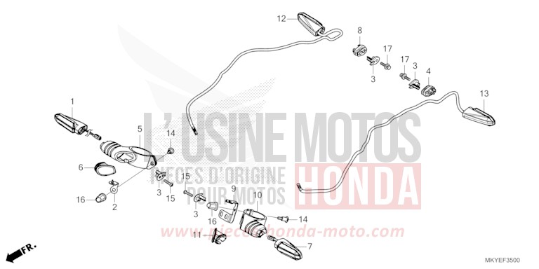 WINKER (CB650RA/CB650RAC) for CB650R PEARL SMOKY GRAY (NHC53) from 2024