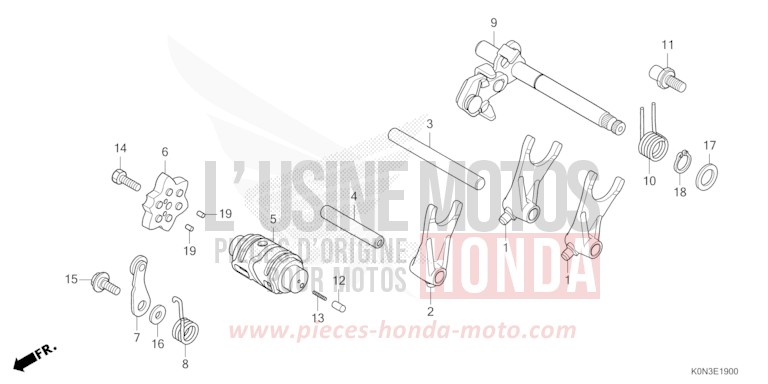 GEARSHIFT DRUM for CBF125M NOIR (NH1) from 2024