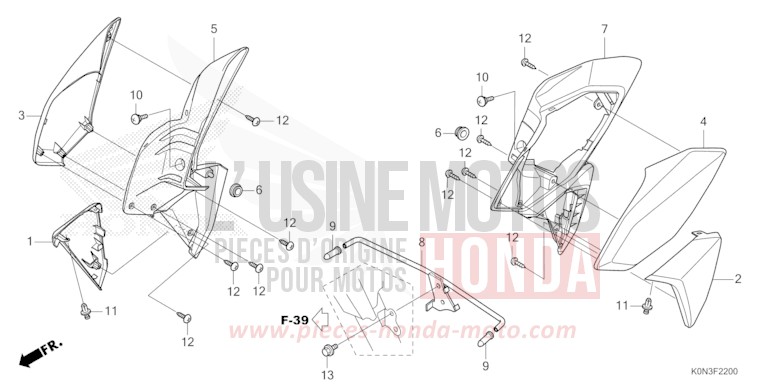 SHROUD for CBF125M NOIR (NH1) from 2024