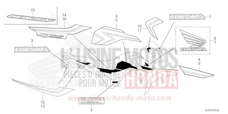 MARK for CBF125M IMPERIAL RED METALLIC (R355) from 2024