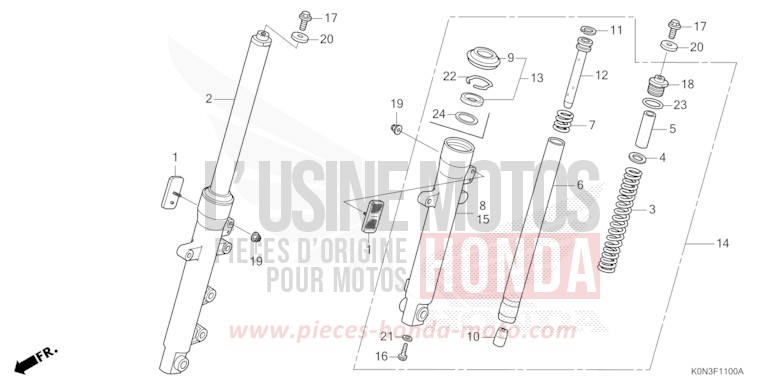 FRONT FORK for CBF125M MAT MARVEL BLUE METALLIC (B227) from 2024