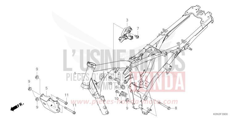 FRAME BODY for CBF125M MAT MARVEL BLUE METALLIC (B227) from 2024