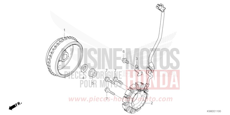 GENERATOR for CB125R MAT CYNOS GRAY METALLIC (NH312) from 2024