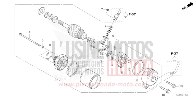 STARTER MOTOR for CB125R MAT CYNOS GRAY METALLIC (NH312) from 2024