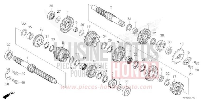 TRANSMISSION for CB125R MAT CYNOS GRAY METALLIC (NH312) from 2024