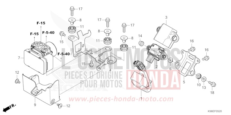 ABS MODULATOR for CB125R MAT CYNOS GRAY METALLIC (NH312) from 2024