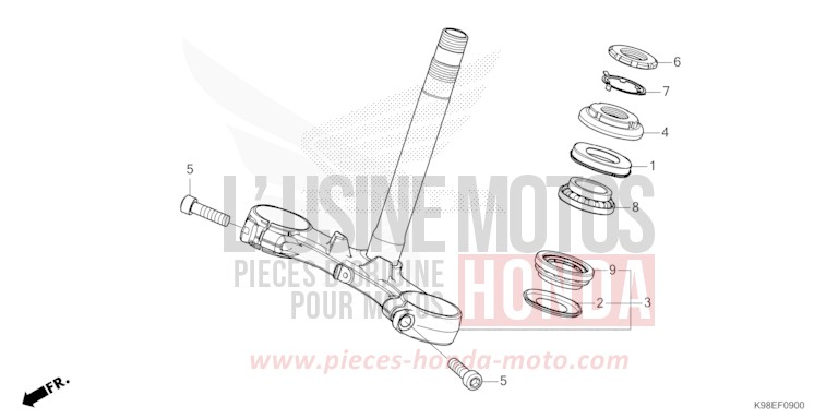 STEERING STEM for CB125R MAT CYNOS GRAY METALLIC (NH312) from 2024