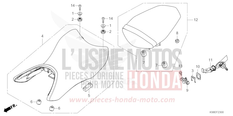 SEAT for CB125R MAT CYNOS GRAY METALLIC (NH312) from 2024