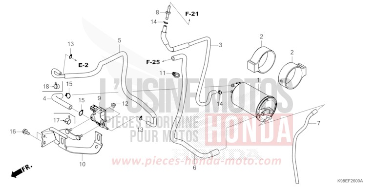 CANISTER for CB125R MAT CYNOS GRAY METALLIC (NH312) from 2024