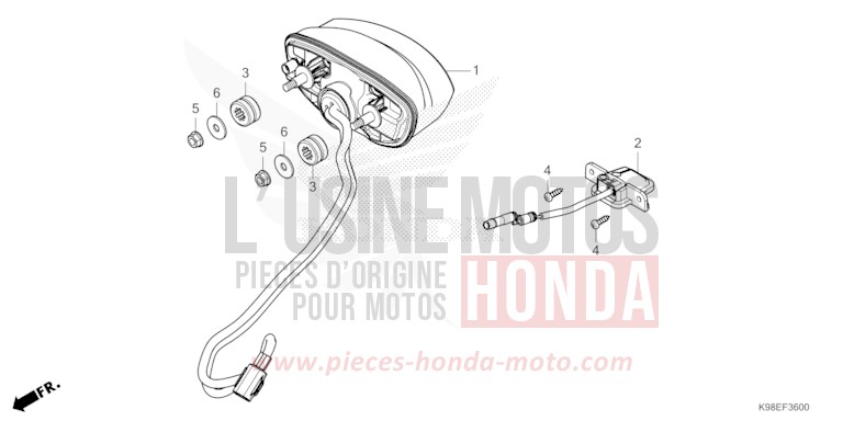 TAILLIGHT for CBF125N MAT CYNOS GRAY METALLIC (NH312) from 2024