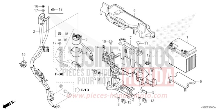 BATTERY for CB125R MAT CYNOS GRAY METALLIC (NH312) from 2024
