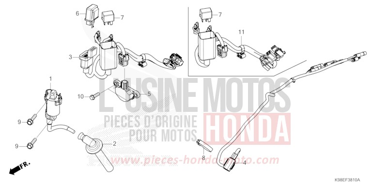 SUB HARNESS for CB125R MAT CYNOS GRAY METALLIC (NH312) from 2024