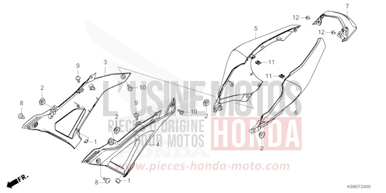 SIDE COVER for CBF125N PEARL COOL WHITE (NHA16) from 2024