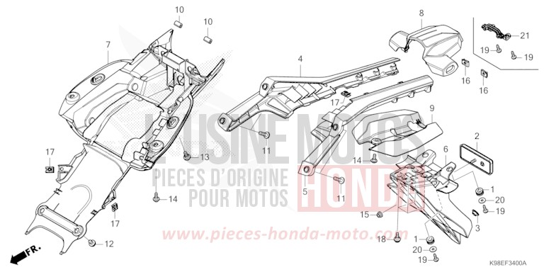 REAR FENDER for CBF125N PEARL COOL WHITE (NHA16) from 2024