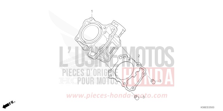 CYLINDER for CBF125N PEARL SPLENDOR RED (R369) from 2024