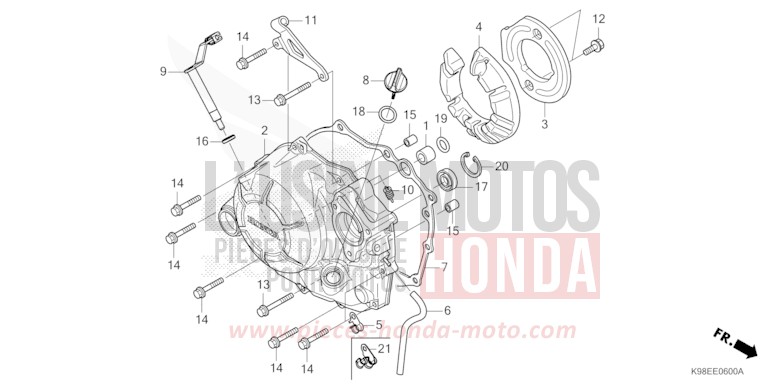RIGHT CRANKCASE COVER for CB125R PEARL SPLENDOR RED (R369) from 2024