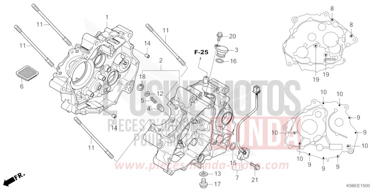CRANKCASE for CBF125N PEARL SPLENDOR RED (R369) from 2024