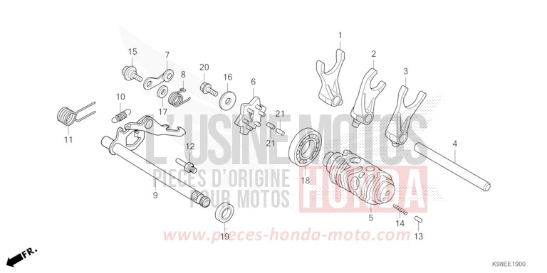 GEARSHIFT DRUM for CB125R PEARL SPLENDOR RED (R369) from 2024