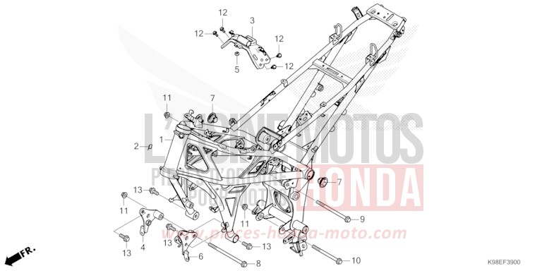FRAME BODY for CB125R PEARL SPLENDOR RED (R369) from 2024