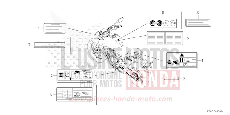 CAUTION LABEL for CB125R PEARL SPLENDOR RED (R369) from 2024