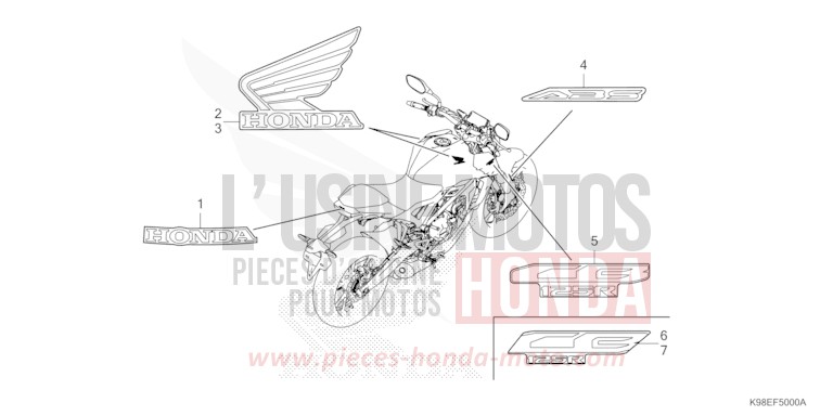 MARK for CB125R PEARL SPLENDOR RED (R369) from 2024