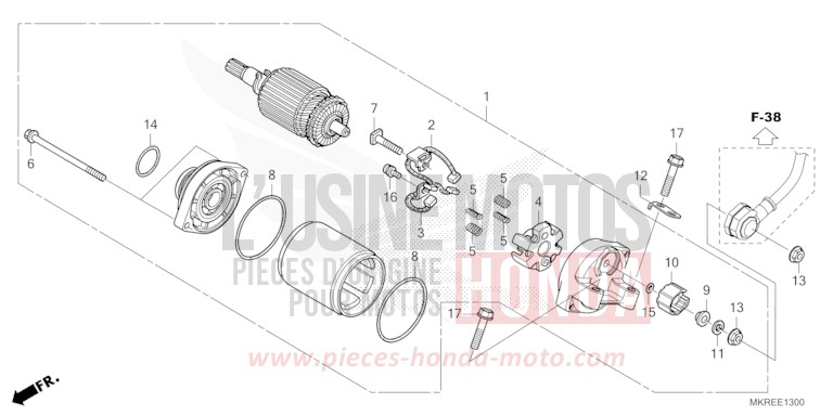 STARTER MOTOR for CBR1000SP GRAND PRIX RED (R380) from 2024